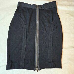 Black Apt 9 Structured Bodycon Back Zipper Detail Pencil Skirt With Architectura